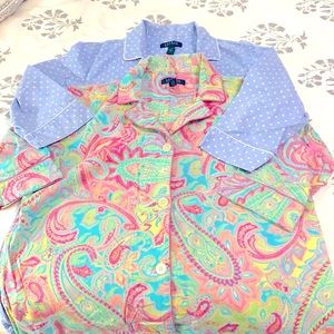Lauren Ralph Lauren pj dress shirt size Large